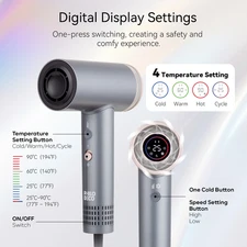 Philodeco high-speed ionic hair dryer w/ diffuser, fast-dry 110000RPM