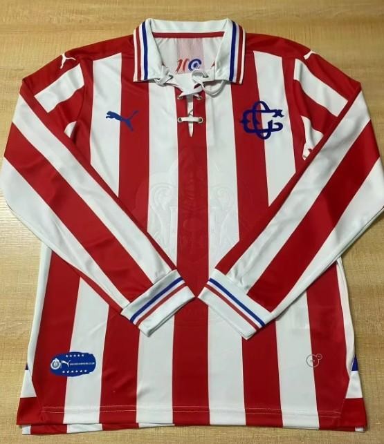 Chivas home 2017-18 soccer 110th anniversary jersey mens long sleeves