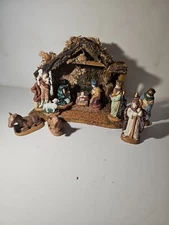 Vintage Nativity Scene 12 Piece Set With Manger EUC Baby Jesus Joseph Mary