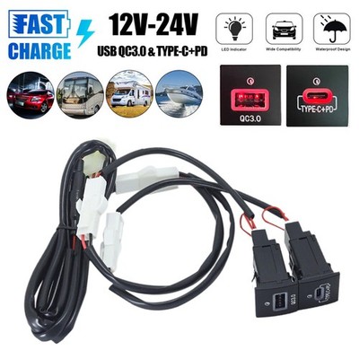 Auto Steckdoes QC3.0 USB Ladegerät Buchse  Für VW Golf Jetta MK6-R