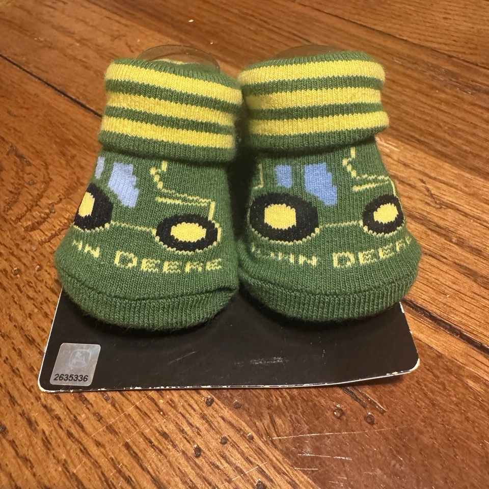 约翰迪尔婴儿床鞋短靴袜婴儿婴儿新生儿男女通用拖拉机动物  — 第 3/4 张图片