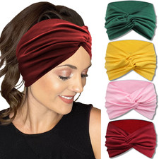 Extra Wide Headbands for Women Non-Slip, 7'' Large Twist Knotted Stretchy Wraps