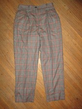 Pendleton Womens Plaid 100 Virgin Wool Pleated Pants vtg Lined Made in USA 14