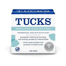 TUCKS Medicated Cooling Pads, 100 Count – Pads with Witch Hazel, Cleanses