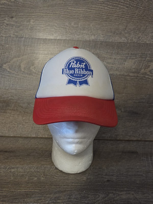 Vintage PBR Pabst Blue Ribbon Cap Trucker Mesh Foam Snap Back Hat