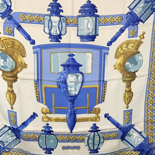 Sciarpa di seta vintage Hermes Paris 1971 Feux de Route Caty Latham - Picture 2 of 6