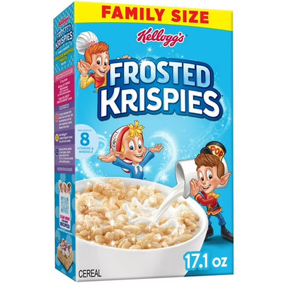 Kellogg's Frosted Krispies Frosted Flavor Breakfast Cereal, Kids Snacks, Family 