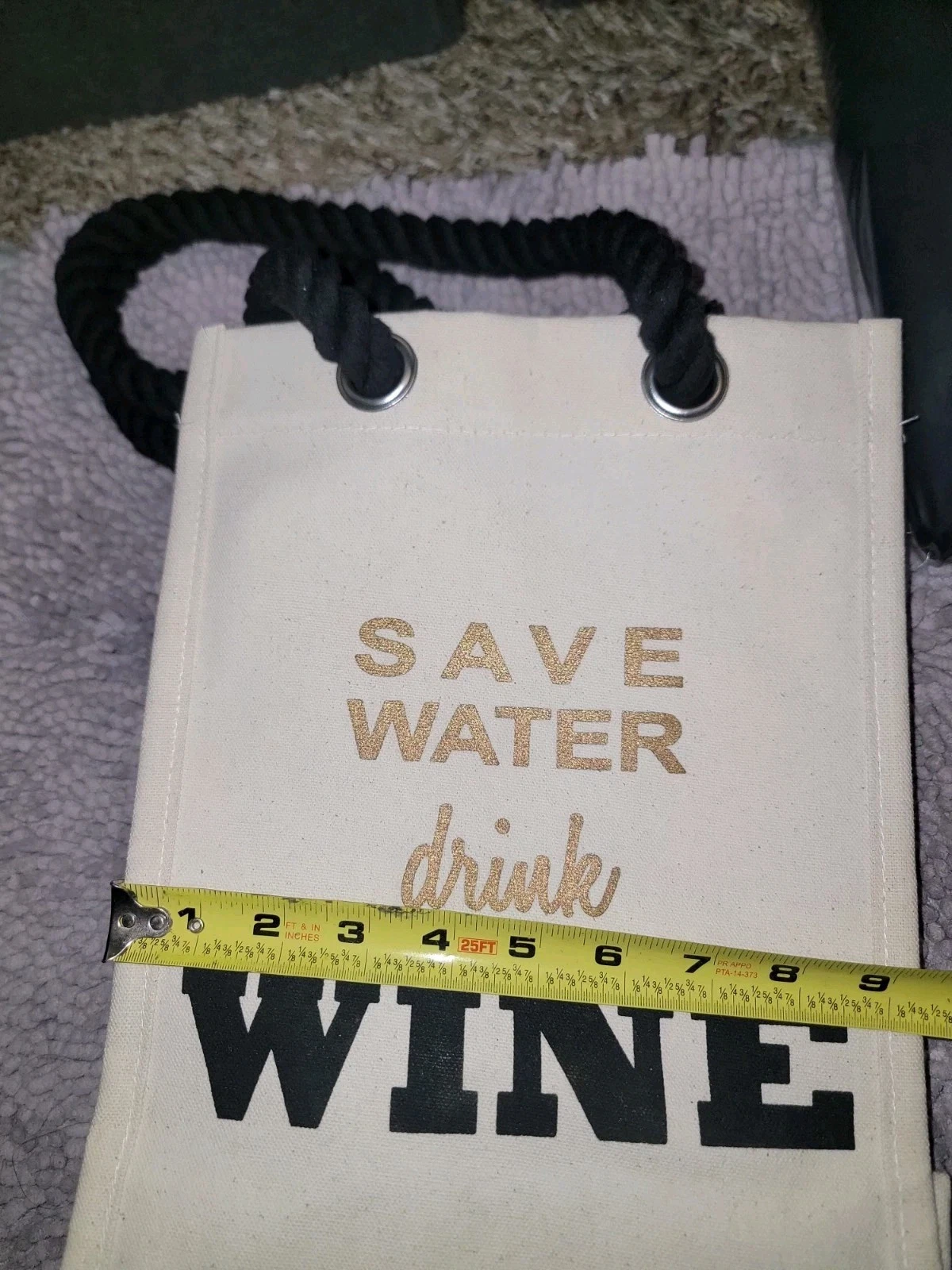 Save Water Drink Wine 6 Bottle wine/carrier- tote bag cooler reusable