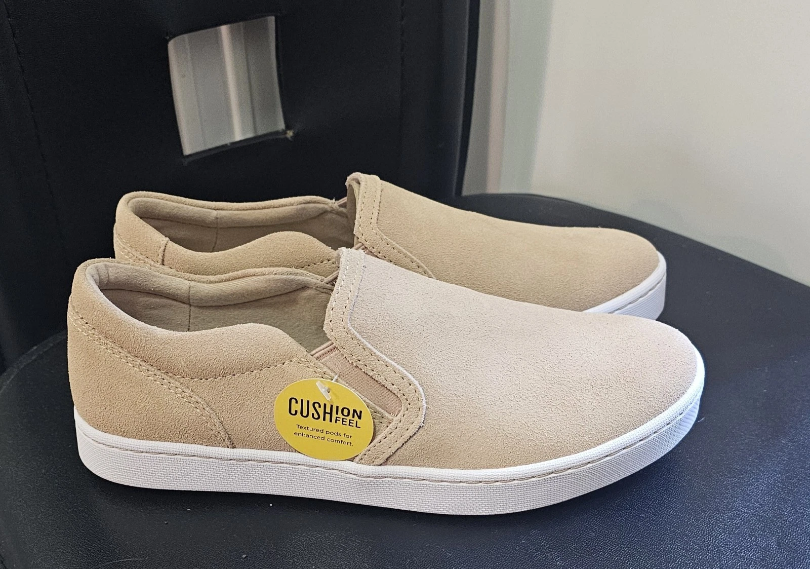 SNEAKERS SLIP ON CLARKS PAWLEY BLISS BEIGE PELLE SCAMOSCIATA UK 5 Nuove