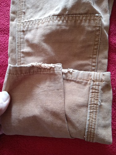 Carhartt Boys/Girls Size 5 Double-Knee Bib Overalls 100% Cotton Brown/Orange/Tan - Picture 5 of 9