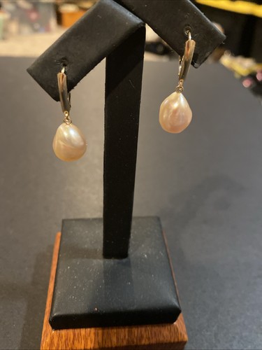 14K Gelbgold Barock Perlen Ohrhänger - Bild 3 von 8
