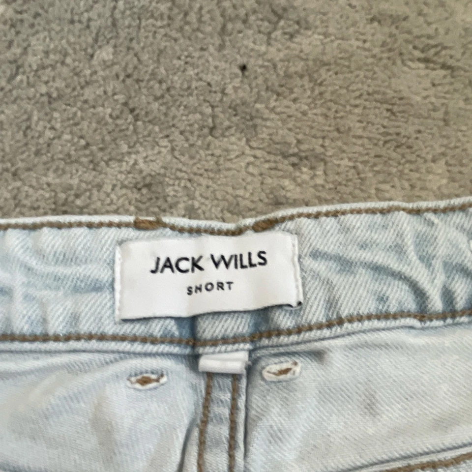 Jack Wills Women’s Light Wash Blue Denim Cut-Off Shorts High Rise W30 size 12 - Image 4 of 4