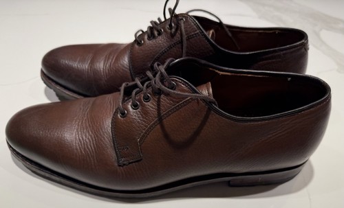 Scarpe Allen Edmonds San Marco uomo 11 B marrone pelle ciottolata eleganti 5722 - Foto 3 di 9