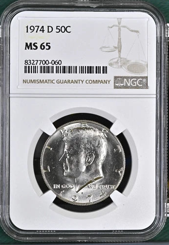 1974-D KENNEDY HALF DOLLAR 50 CENTS NGC MS65 UNC DETAILED COIN #O