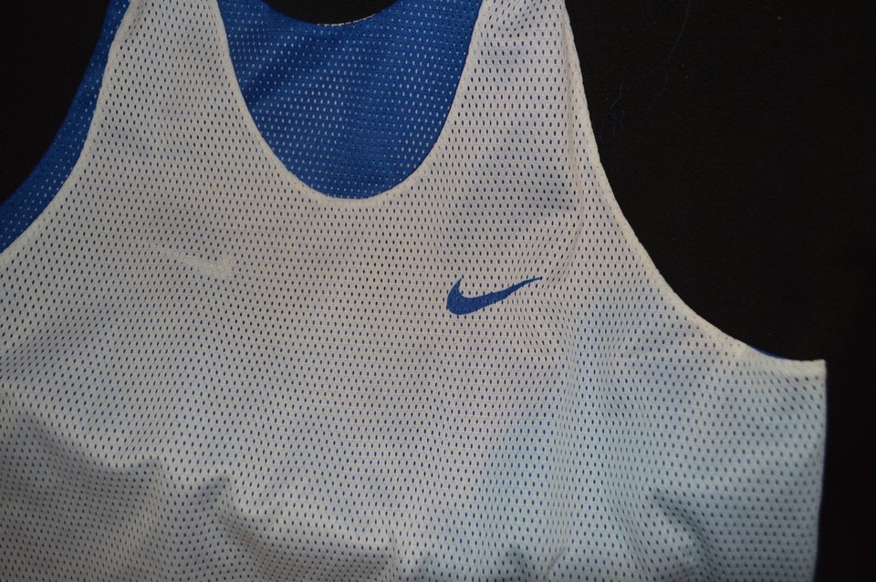 Vintage Mens XL Nike Basketball Jersey blue White Reversible Practice