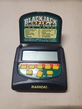 Radica Blackjack 21 Regular Face Up Handheld Electronic Game 2155 Tested Works