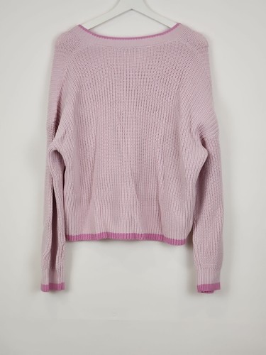 NWT Sportsgirl Cropped V-Neck Knit Womens Pink Size L - Picture 2 of 8