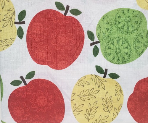Printed Fabric Linen Tablecloth, 54" x 54" Square (4 people) COLORFUL APPLES, BH - Picture 3 of 10
