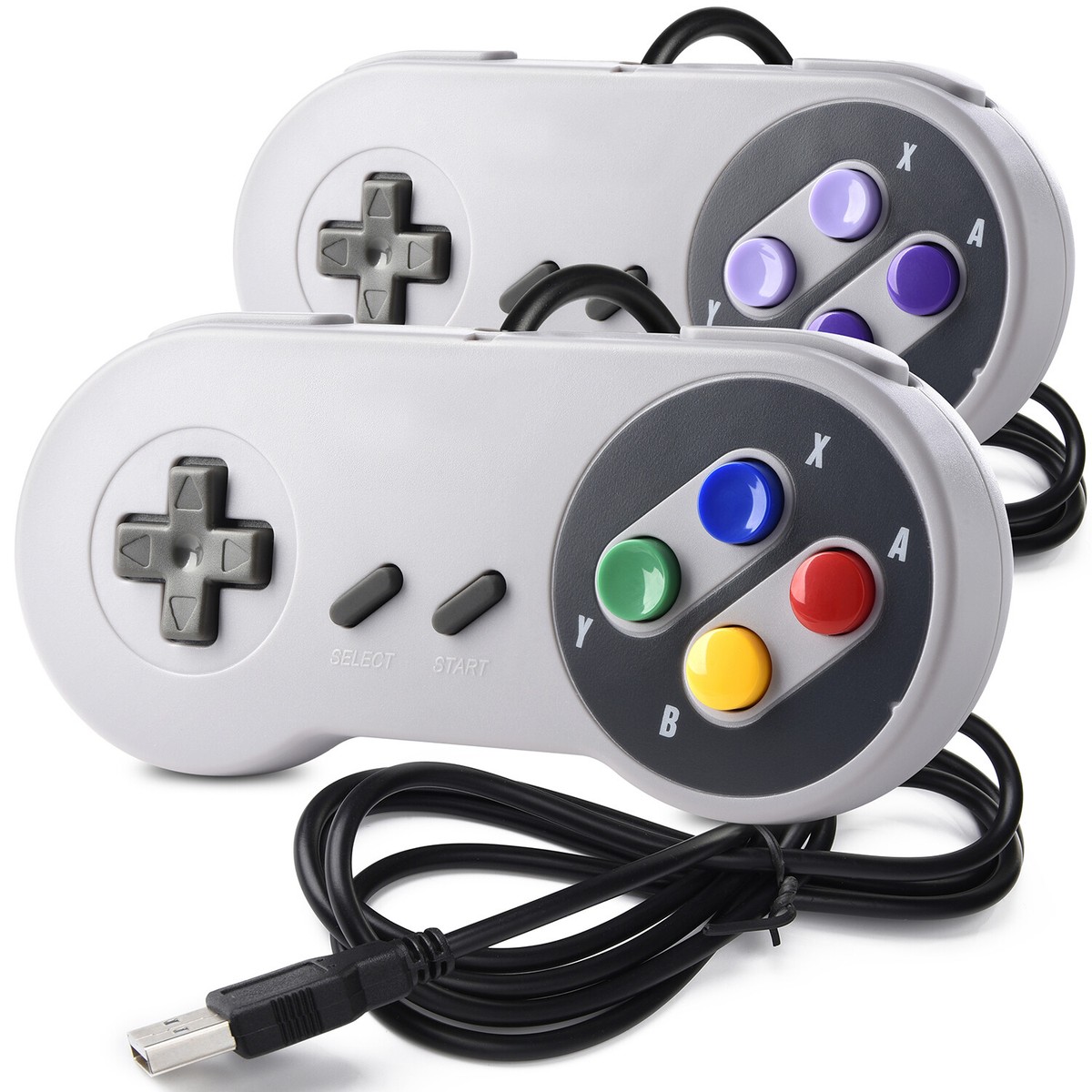 Snes Wireless Controller Laelr SNES USB Controller 2 Pack Wired Retro ...