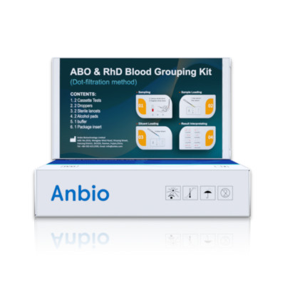 Anbio 2 Dtück ABO/RH Blutgruppe Test Kit BLUTTYPISIERUNGSKIT, SELBSTTEST ZUHAUSE