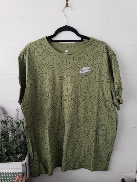 Mens Olive Green Nike T-Shirt XXL Tee Athletic Cut | eBay