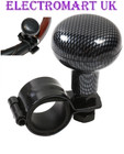 CARBON FIBRE LOOK STEERING WHEEL KNOB CAR VAN LORRY TRUCK FORK LIFT SPINNER 