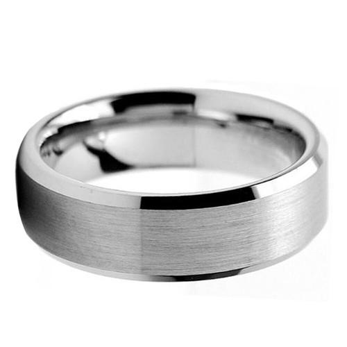 Wolframcarbid gebürstet schwarz bequeme Passform Herren Silber Ehering Versprechen Ring - Bild 17 von 26