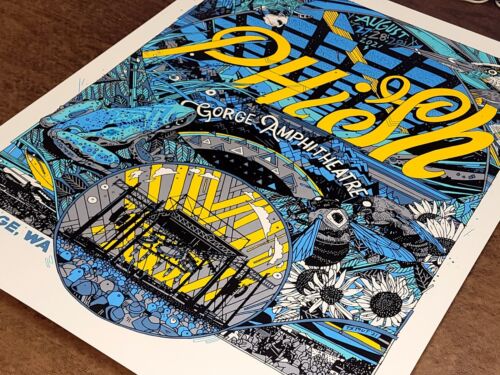 Phish The GORGE Poster SIGNED, NUM x/800 Stout 2021 Print BLUE SHOW EDITION - Picture 5 of 12