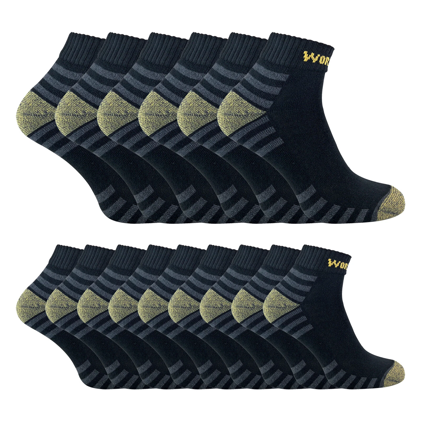 Mens Low Cut Padded Work Socks | Sock Snob | 15 Pairs Multipack Ankle Socks