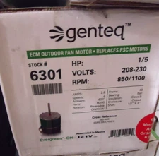 RHEEM 6301 GENTEQ 1/5HP 240V MOTOR NEW IN BOX