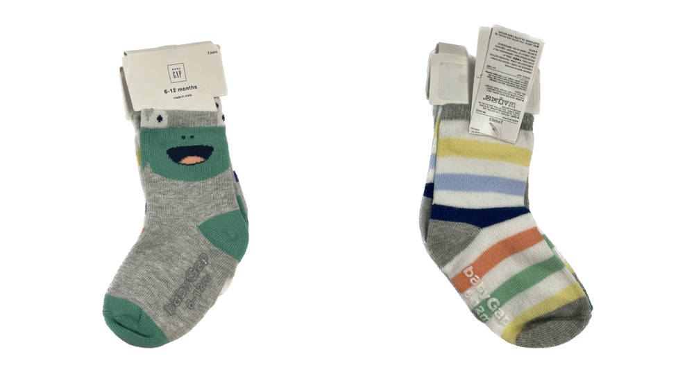 New BabyGap Baby 2 Pair Socks MultiColor 6-12 Months