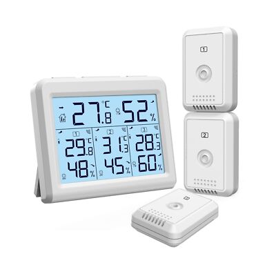 ORIA Indoor Outdoor Thermometer, Digital Hygrometer Thermometer, Wireless Tem...