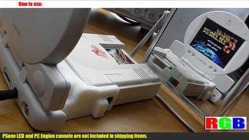 PC Engine Play Station AV multi RGB CVBS output 3D printed adapter PSone LCD OK! - Picture 8 of 14