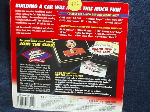 JOHNNY LIGHTNING 1968 FORD SHELBY MUSTANG GT500 ASSEMBLY MODEL KIT 1/64 BLUE - Picture 6 of 9