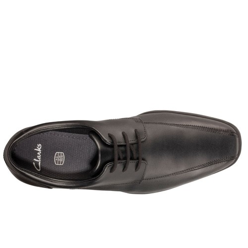 Clarks Scala Step Y Niños Senior School Zapatos Cuero Negro - Imagen 2 de 5