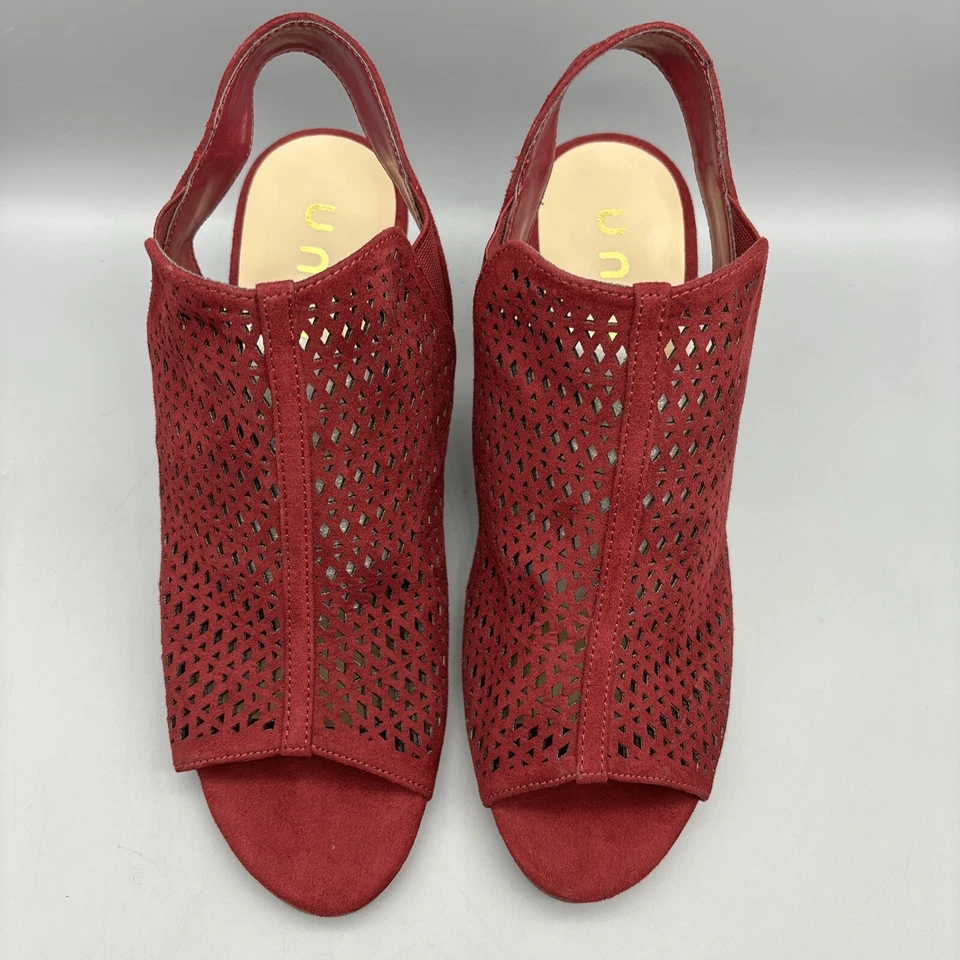 Unisa Unpinxi 高跟鞋女式 8.5 M 码红色露趾踝带拉 — 第 3/4 张图片