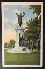 Frederick, MD, Francis Scott Key Monument, Linen Vintage Postcard Louis Kaufmann