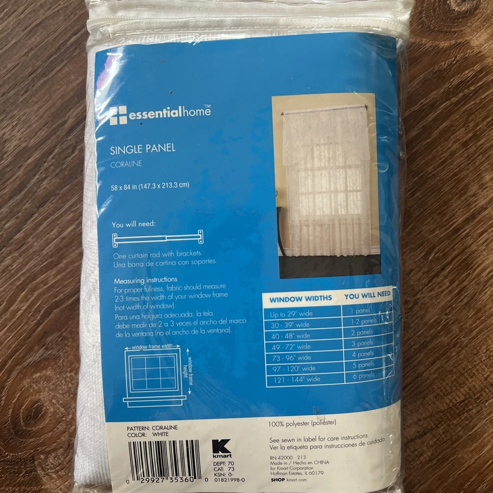 Essential Home One Single Panel Coraline White- 58" x 84" - Image 4 of 4