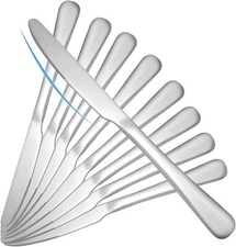 9-Piece Dinner Knives Set, Stainless Steel Silverware Set (Silver 9")