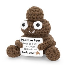 Positive Poo Funny Crochet Poo Doll with Positive Card Legs for Best Friend B...