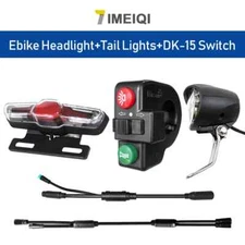 Ebike Front Rear Light 36/48V Horn Turning Switch Waterproof Cable LED Light Set