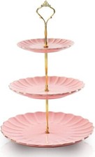 3 Tier Ceramic Cake Stand Wedding, Dessert Cupcake Stand for Tea Party