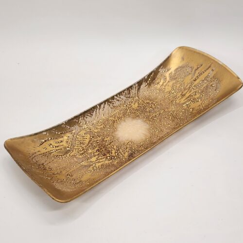 VTG Dorothy Thorpe Gold Gilt Tray Oblong 13”x 4 3/4” Good Condition - Picture 6 of 12