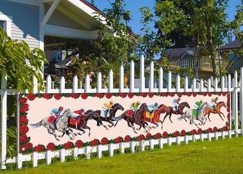 Kentucky Derby Party Outdoor Banner Churchill Downs Horse Racing Large Fence Ban