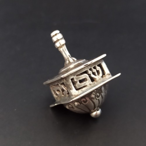 Vintage Dreidel Silver 925 Hanukkah Judaica Sevivon Spinner Israel Hebrew Gift - Picture 8 of 20