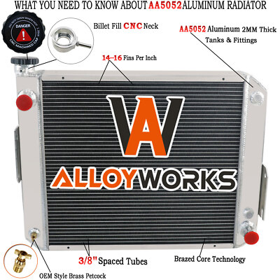 1337002 Aluminum 3 Row Radiator For Hyster Yale Forklift H45-65XM 580011813