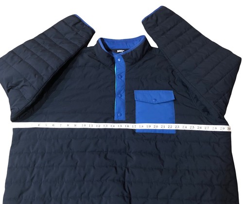Lands End Puffer Pullover Jacket 1/4 Snap Quilted Men’s 3XL/T Insulated Navy - Picture 5 of 6