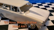 LEX'S SCALE MODELING Resin Outlaw Hood for '63 Nova Station Wagon AMT. 1/25