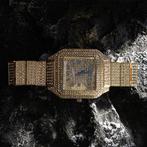 Luxus klassische Edelstahl Kristall Quarz Analog rechteckiges Zifferblatt Armbanduhr - Bild 3 von 6