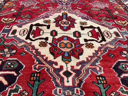 ANTIQUE ORIENTAL RUG 5x10 HAND-KNOTTED VINTAGE wide runner handmade HERIZ 5x9 ft - 第 12/18 張圖片